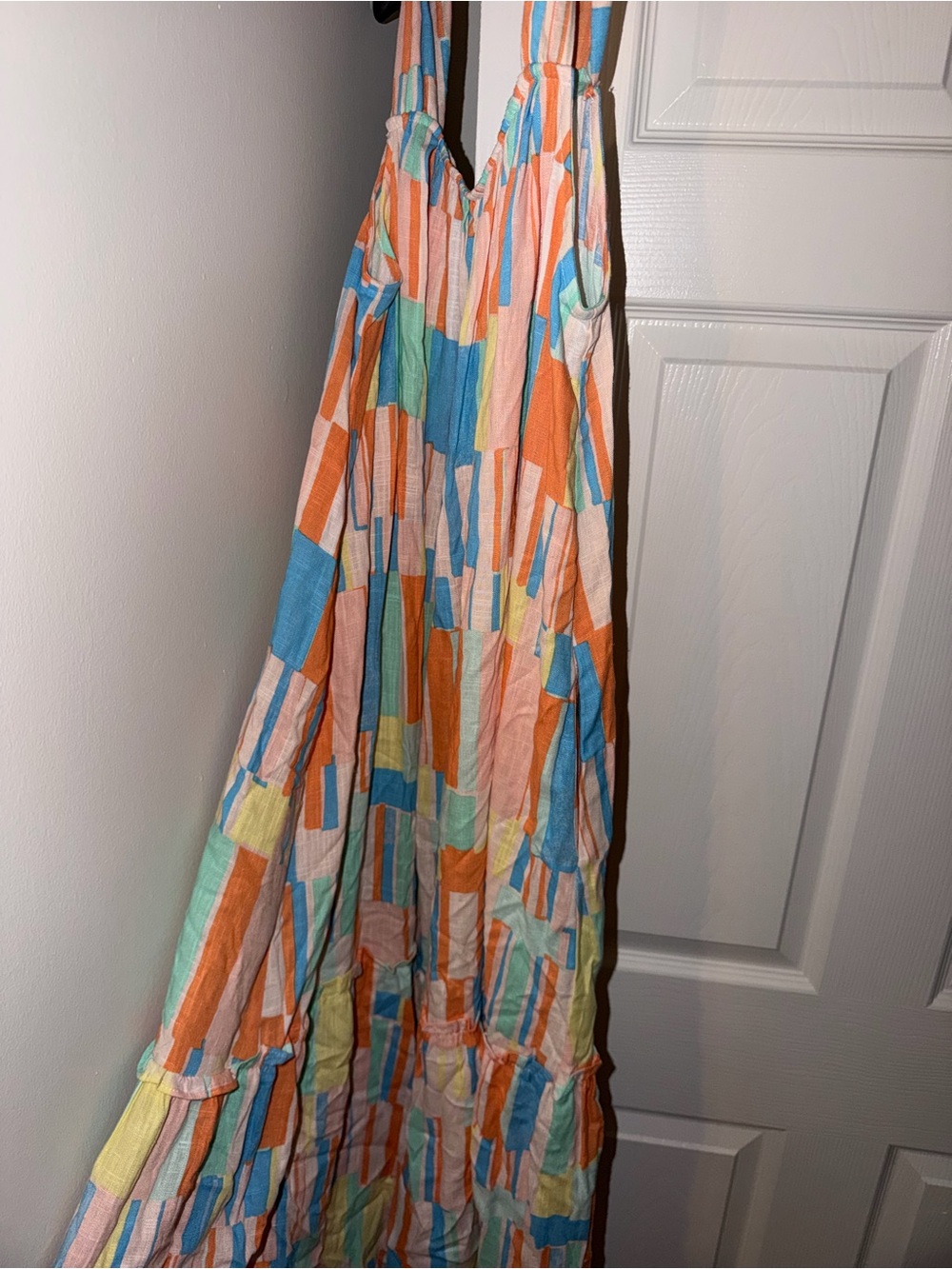Wonderly Multicolor Geometric Block Print Maxi Dress